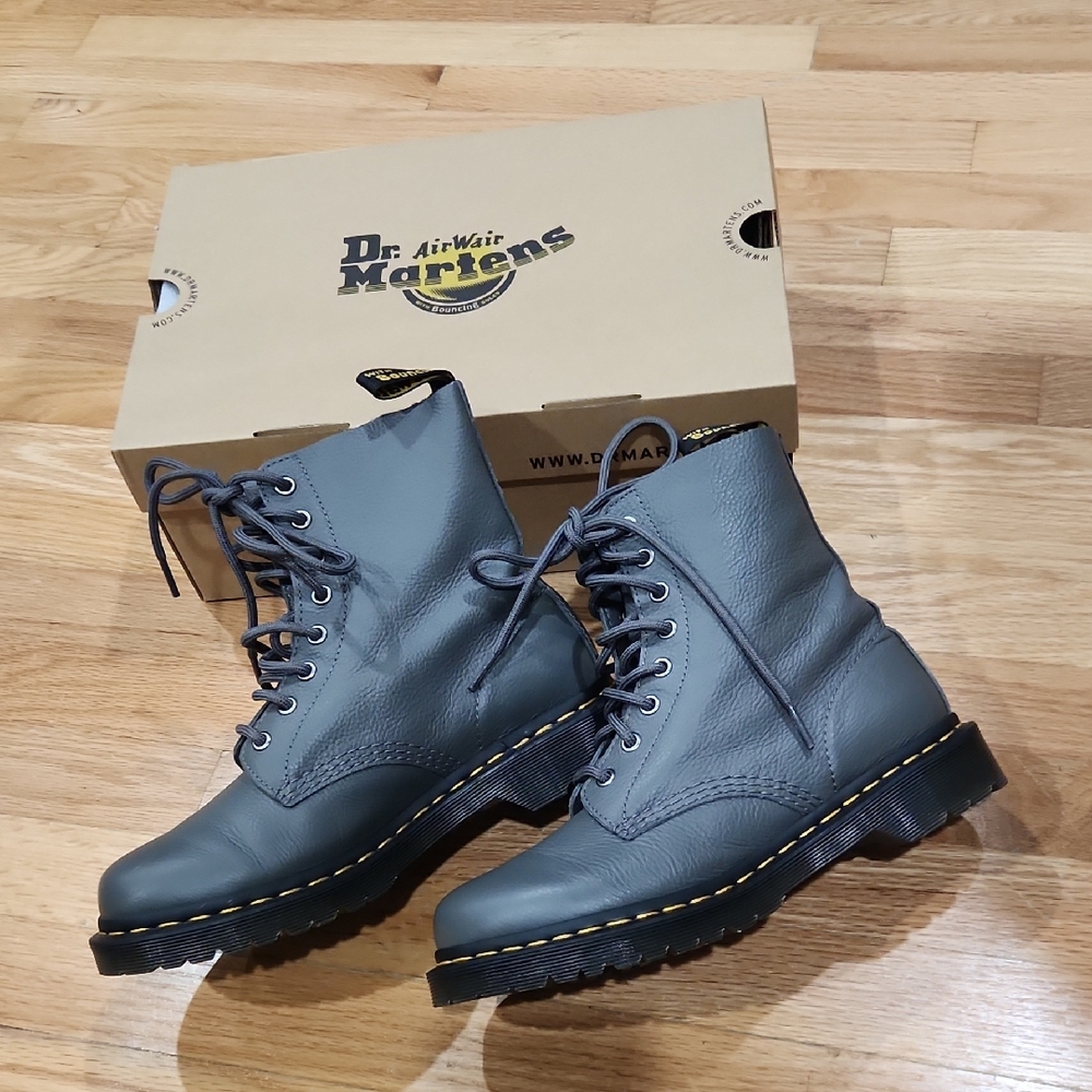 Dr. Martens Grey Leather Boots